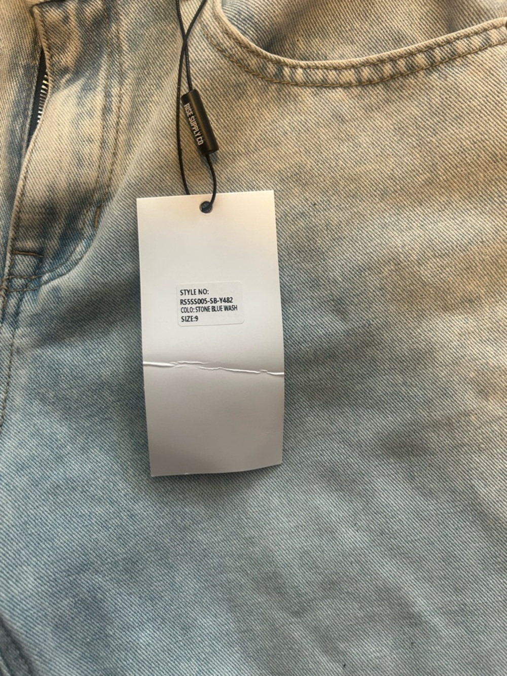 Light Washed Denim Shorts - Light Blue - Picture 3 of 3
